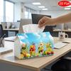 2D Flat, 1pc Tissue Box, Printed On Both Sides, Nature Art Tissue Box Fruit Water Print Durable Polyester Fabric for Home, Office, Car, Party Space Sa