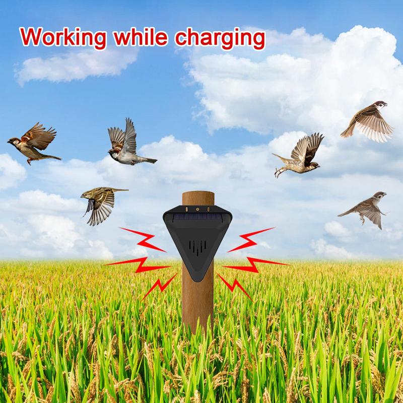 Solar Timer Bird Repeller With 13 Sound Waterproof Bird Repellent Sound Playback for Dogs, Cat, Bird