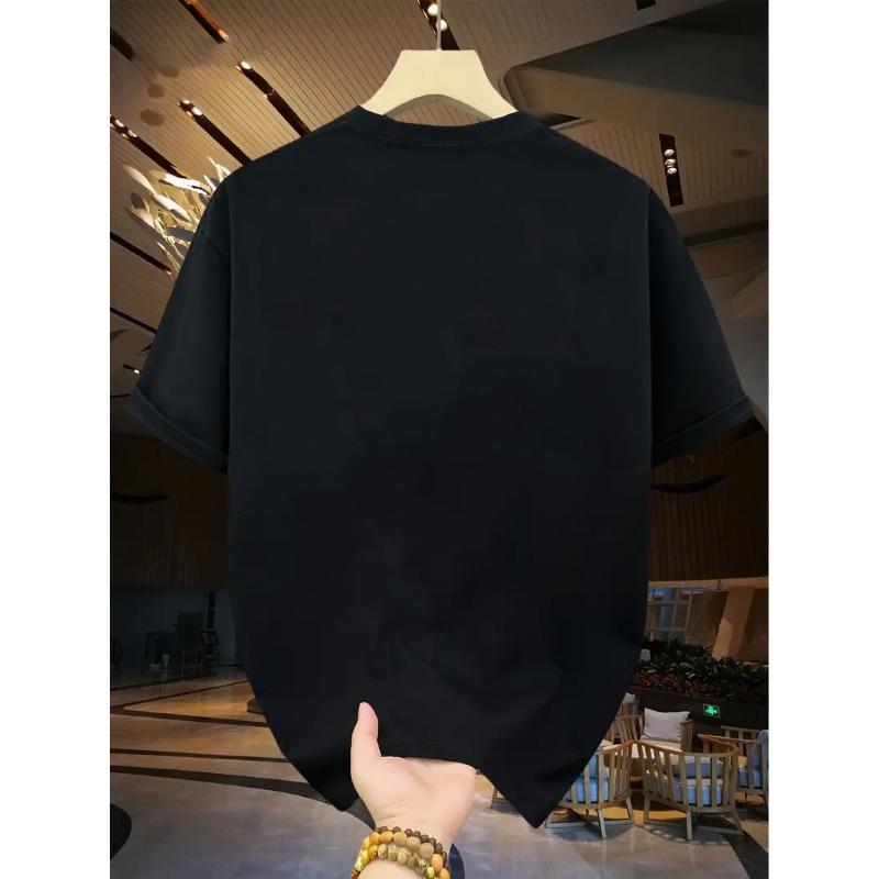 Europäische Größen Herren-T-Shirt mit Rosen-Design, vielseitige lässige Basisschicht, perfekt für bequeme Sportbekleidung