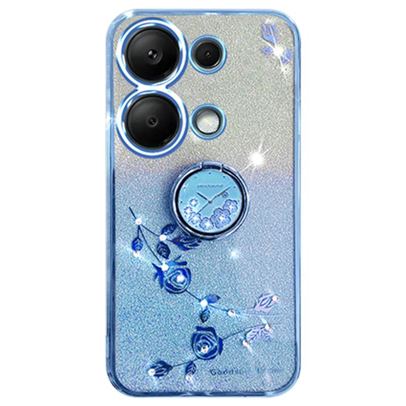 KADEM For Xiaomi Redmi Note 13 Pro 4G/Poco M6 Pro 4G Phone Case Rhinestone Decor Ring Kickstand TPU Cover