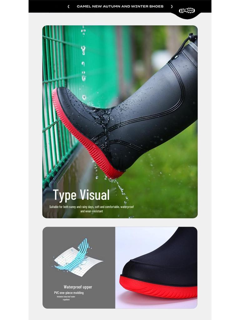 Premium Waterproof Unisex Rain Boots with Elastic Cuff and Non-slip Sole