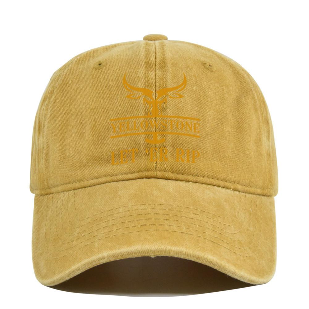 Cap Baseball Retro Printed Peaked Cap Washed Distressed Visor Fashion Cotton