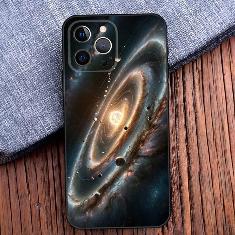 Space For Galaxy Universe Phone Case For iPhone 16,15,14,13,12,11,Pro,X,XS,Max,XR,Plus,Mini Black Soft Silicone Case