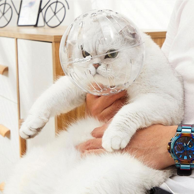 Cats Muzzles Breathable Transparent Muzzle Grooming Mask Astronaut Helmet Updated Vent Holes Anti-Bite for Nail Trimming