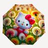 1pc Hello Kitty Dandelion Automatic Opening/Closing Umbrella - Portable Three-Fold Design with 8-Bone Iron Frame, Outdoor, Gift for Fans, Travelers, D