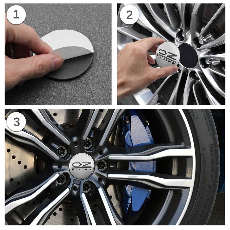4Pcs 56mm OZ Racing Logo Pattern Car Wheels Center Badge Emblem Fashions Hub Cap Sticker Exterior Accessories For Auto Universal
