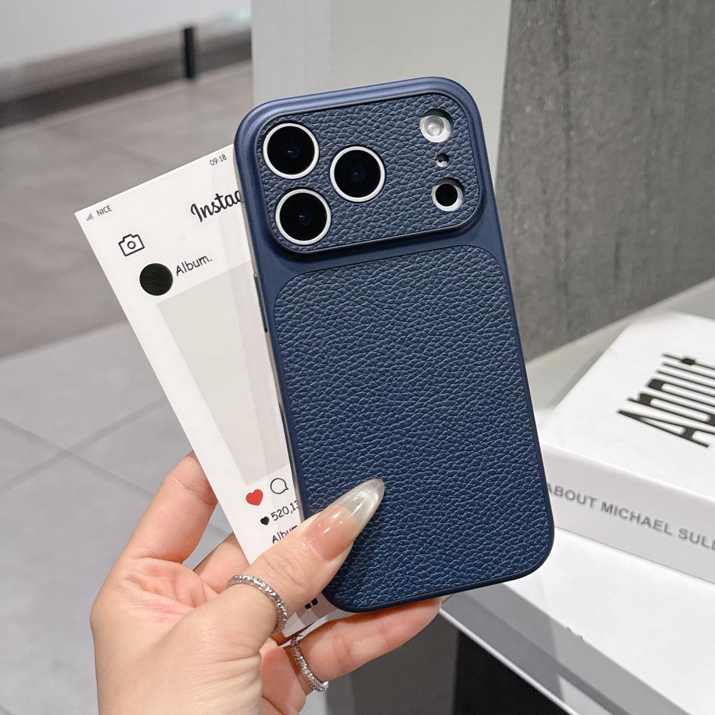 Lychee Grain Phone Case For For Iphone 17 16 15 14 Plus 13 12 Pro Max Shockproof Litchi Skin Texture PU Leather Case Cover