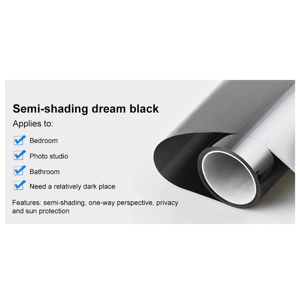 Privacy Window Film 100percent  Blackout Sun Control Heat Insulation Anti UV Sticker 30x100cm