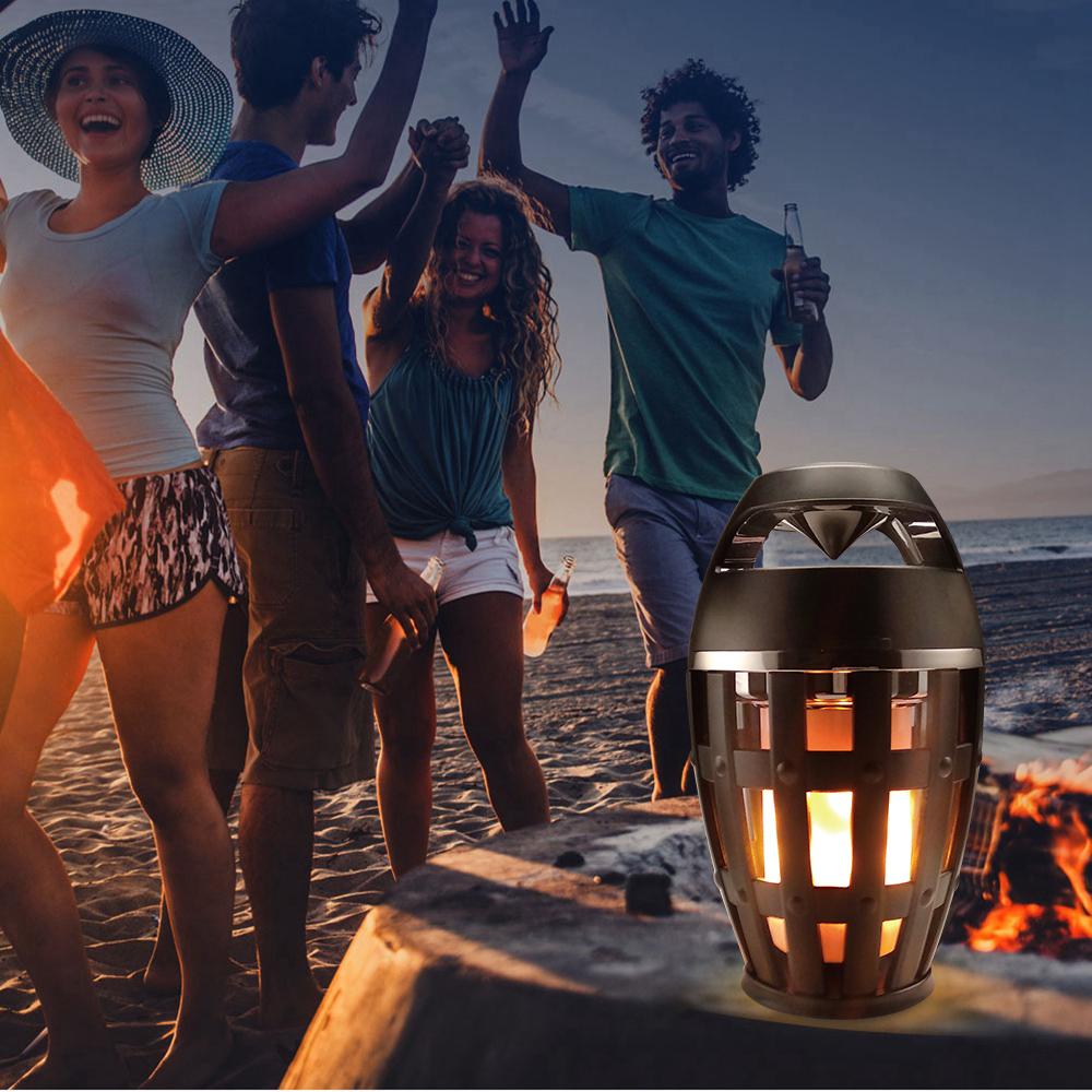 Portable Wireless Speaker LED Flame Light Loudspeaker Bluetooth Speaker Outdoor Player with LED Flame Torch Light Flicker Light