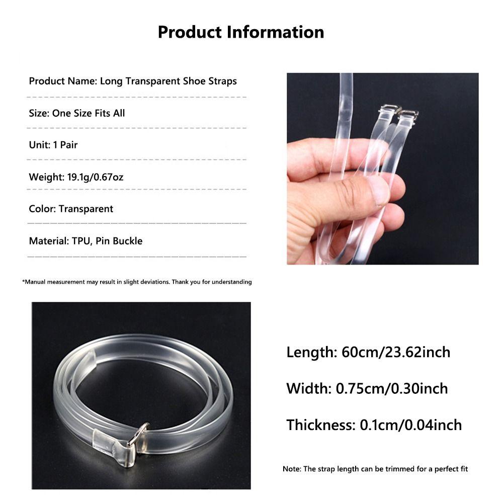 60cm Invisible Shoelace Straps Wrap Around Prevent Slipping Transparent Shoe Belt High Heels Flats Anti-Slip Strap Shoe Laces