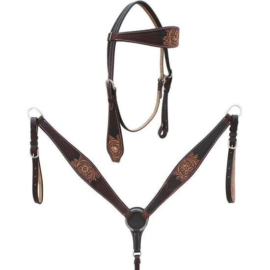 Horse Show Saddle Tack Bridle Western Leather Headstall Breast Collar