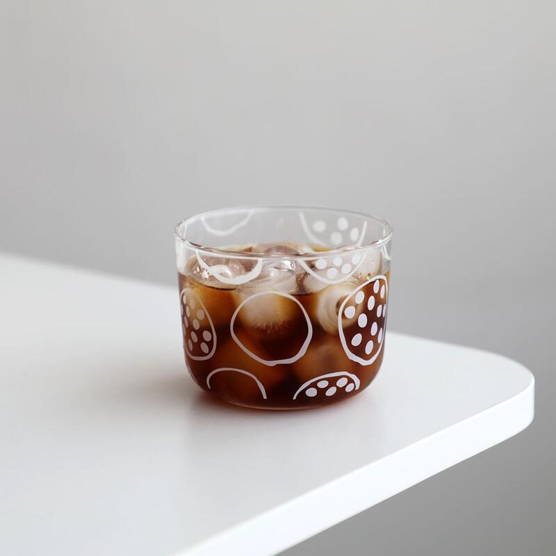 OLOEY Japanese Polka Dot High Borosilicate Glass Tumblers (Set of 3)