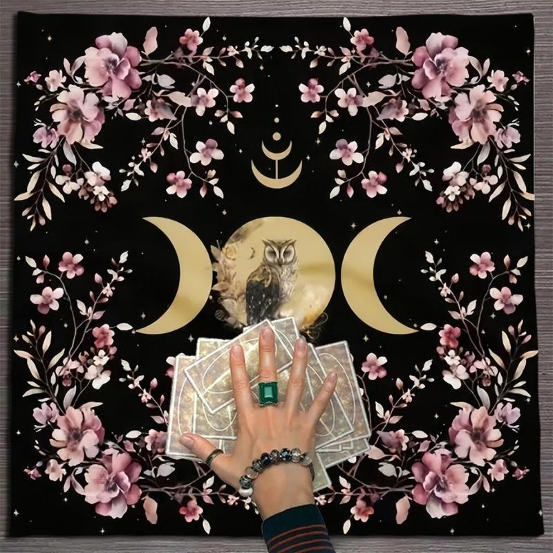 Moon Flower Pattern Astrology Tablecloth Tarots Divinations Tablecloth Altars Cloth Divinations Board Game Accessories
