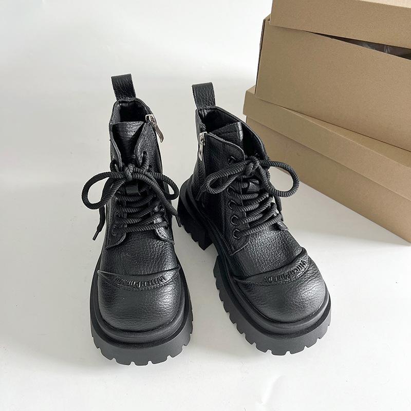 

Ретро коричневые ботинки Martin на толстом каблуке и толстой подошве женские новые весенне-осенние ботинки 2025 года, увеличивающие рост и тонкие короткие ботинки в британском стиле 40 чёрный