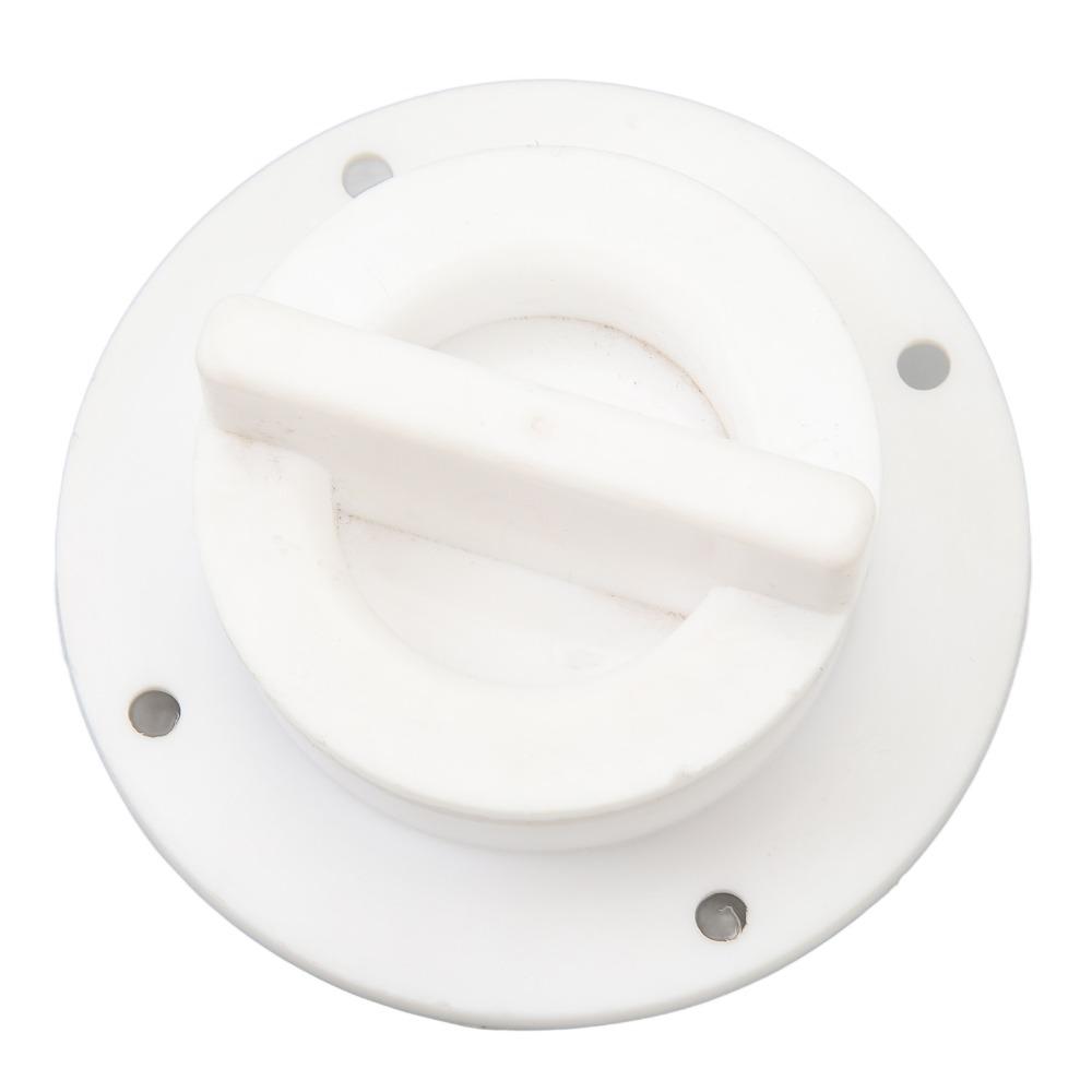 White Boat Drain Plug Kit High Strength Scupper Drain Valve Transom Drain Plug Water Outfall