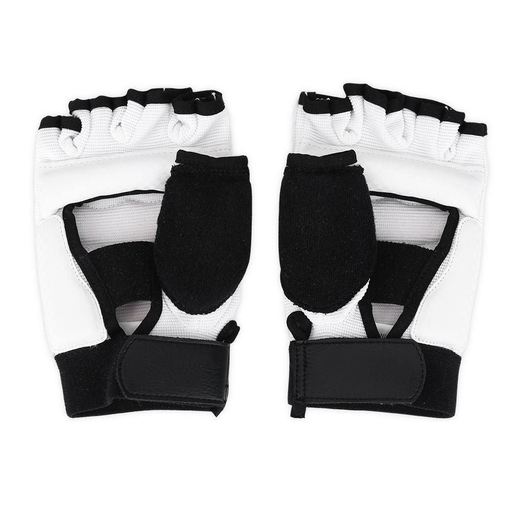 Adult Kids Taekwondo Sparring Half Finger Hand Protector Cover Boxing Gloves (XS Glove)