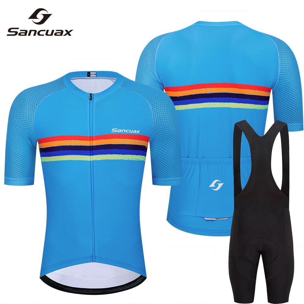 Neues Team Sommer Radsportbekleidung Herren Kurzarm Radtrikot Set Atmungsaktiv Mountainbike Rennrad Bekleidung