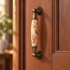 Wardrobe Drawer Pull Elegant Ceramic and Metal Furniture Handle Sturdy