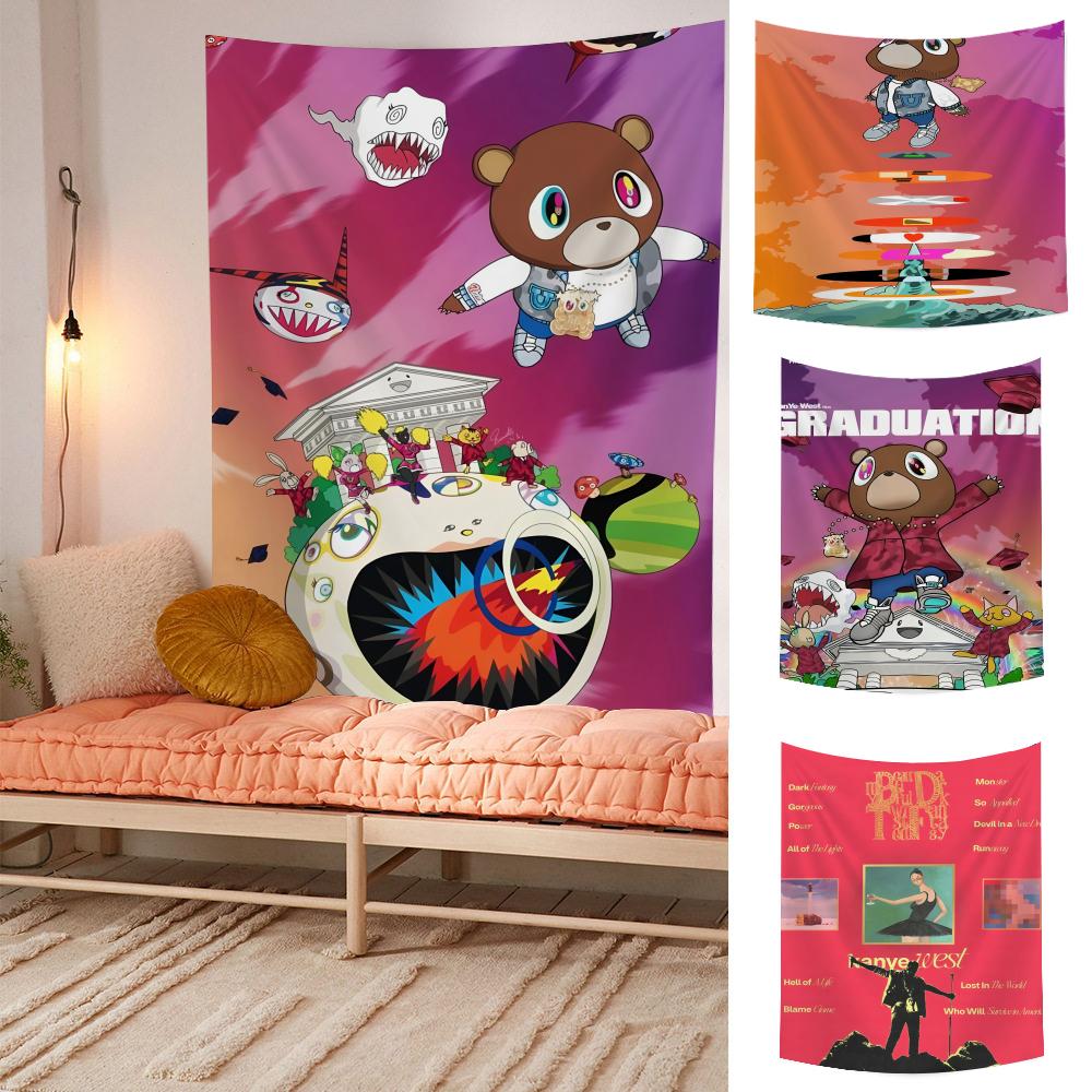 Album Rapper KKanye West Tapestry Microfiber Wall Hanging For Bedroom Living Room Decor Outdoor Festival Garden Bar Background