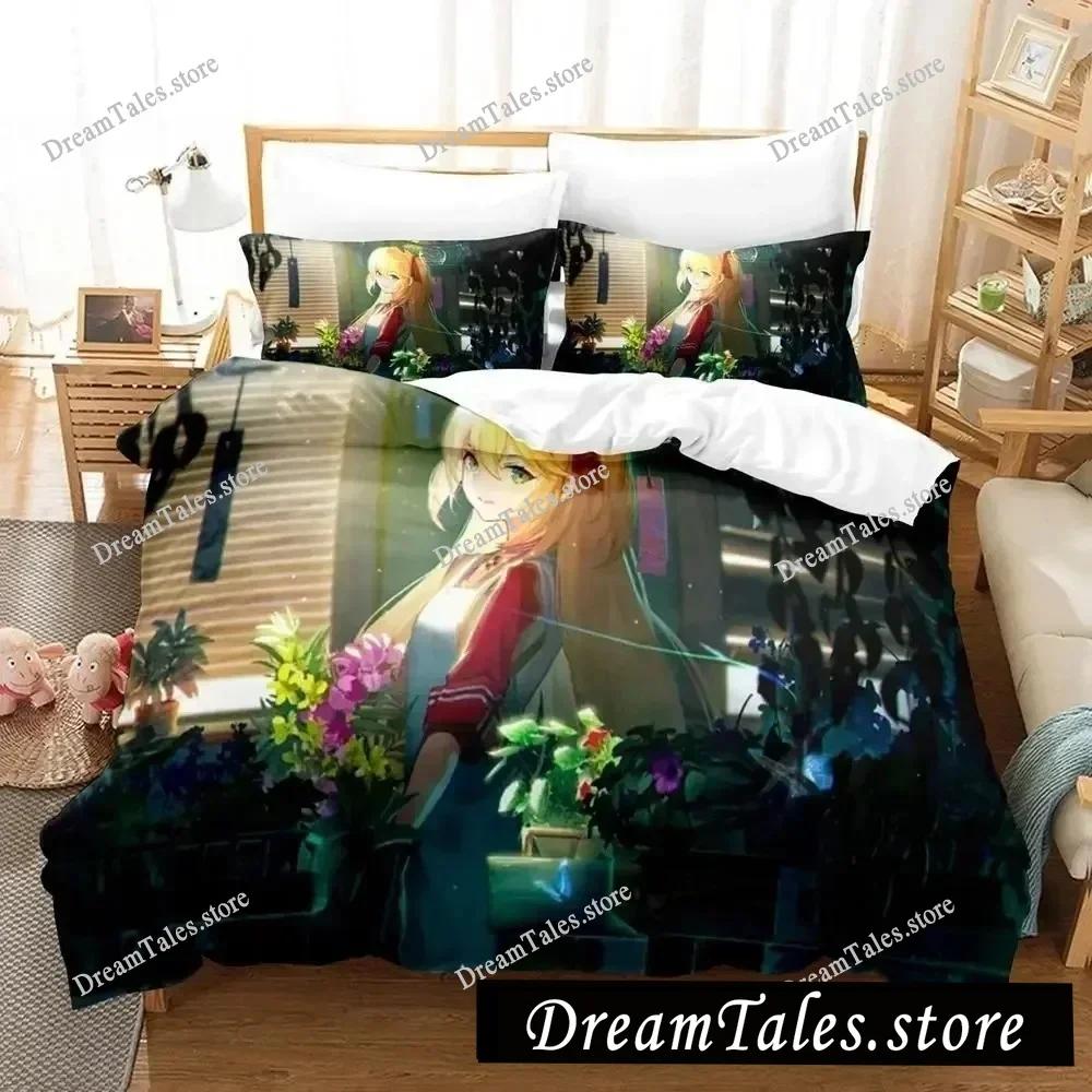 Azur Lane Luxury Bedding Set Japan Anime Cartoon Duvet Cover Set Comforter Bedspread Linen Twin Single Size Printed Home Textile