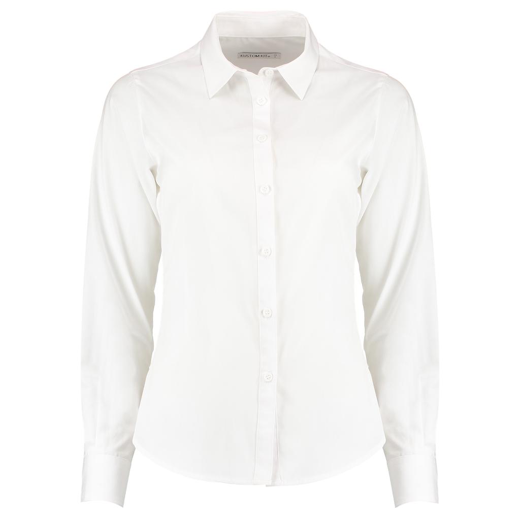 Kustom Kit Damska/damska koszula z popeliny z długim rękawem