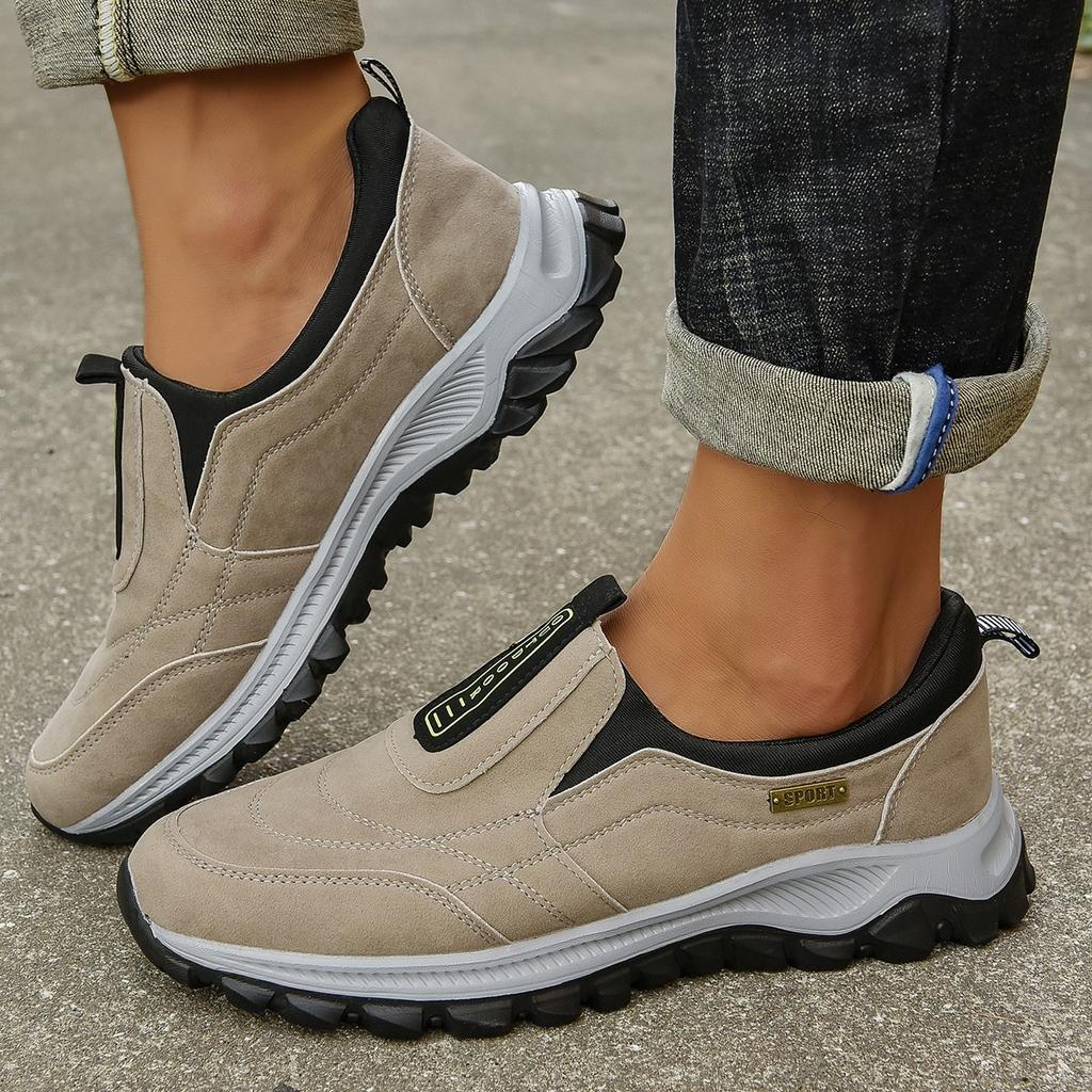Outdoor Couple Jogging Trainers Men's Light Hiking Shoes Faux Suede Leather Women Trekking Walking Tactical Sneakers Footwear