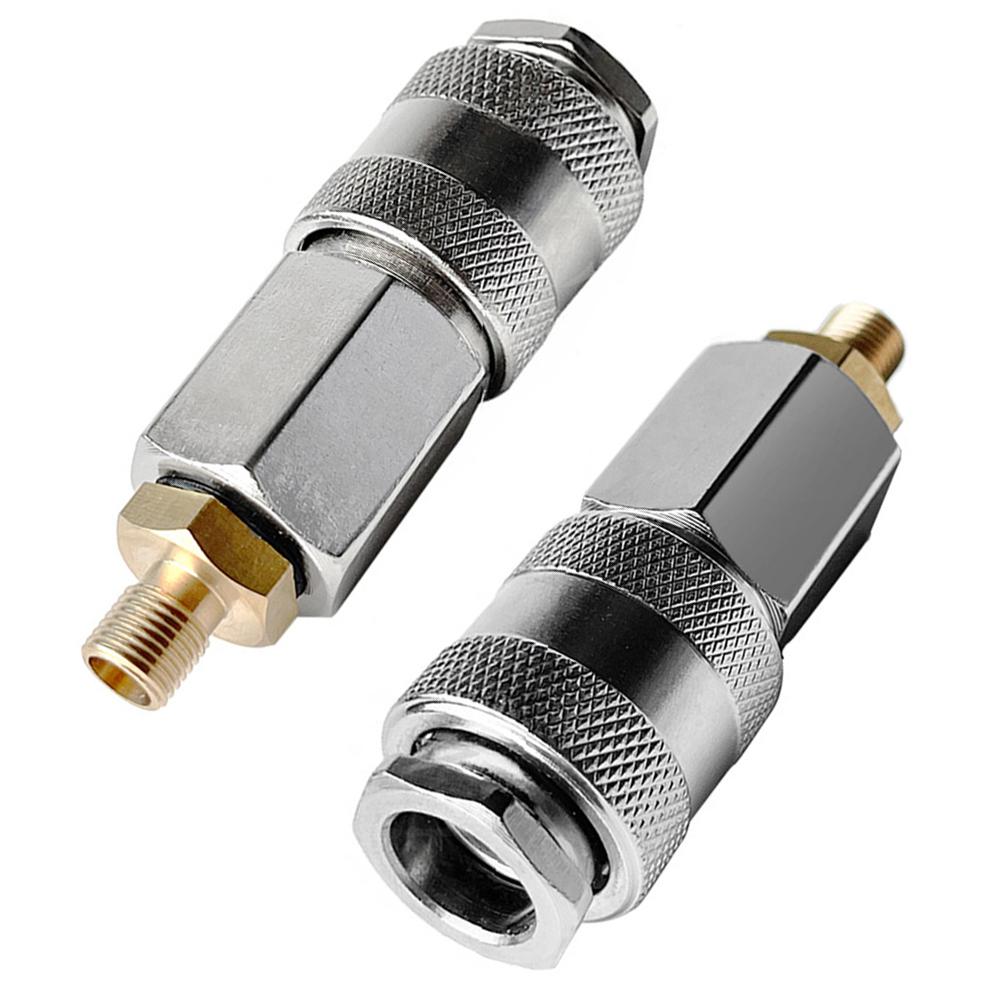 2 Stück 3-in-1 Schnellkupplung Luftkompressor Adapter Für Auto Reifenventil Anschluss Stahl Pneumatisches Werkzeug Zubehör