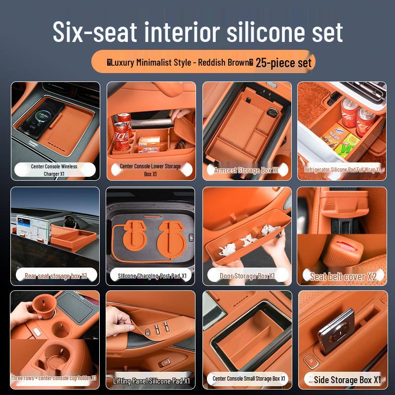 AITO M8 Car Interior Silicone Protector Set - Central Control & Cup Holder Accessories