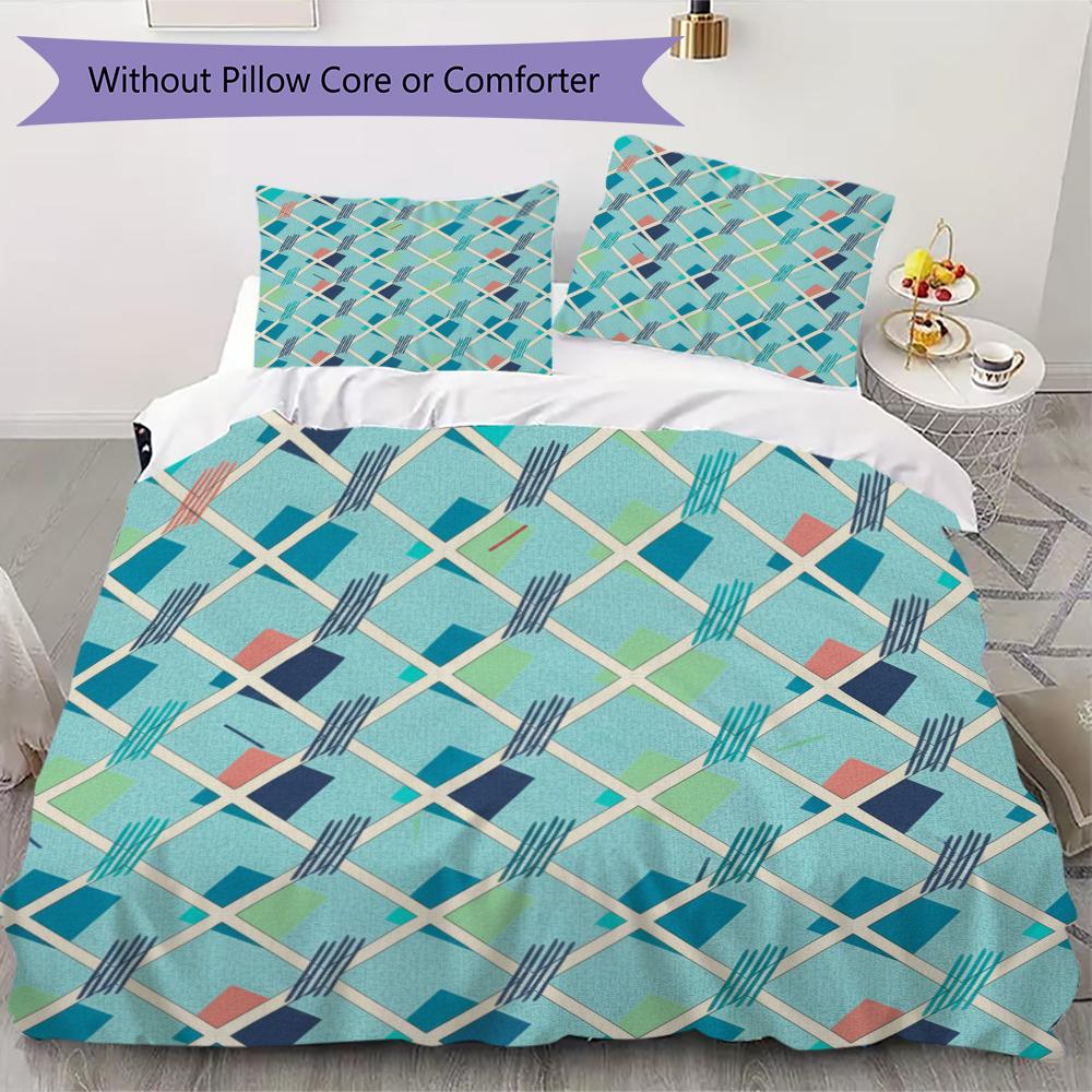 

Simple Geometry Pattern Bedding uilt Set uilt Cover Pillowcase Home Decoration Birthday Gift (1 * duvet cover + 2 * pillowcase without core)22 135x200cm