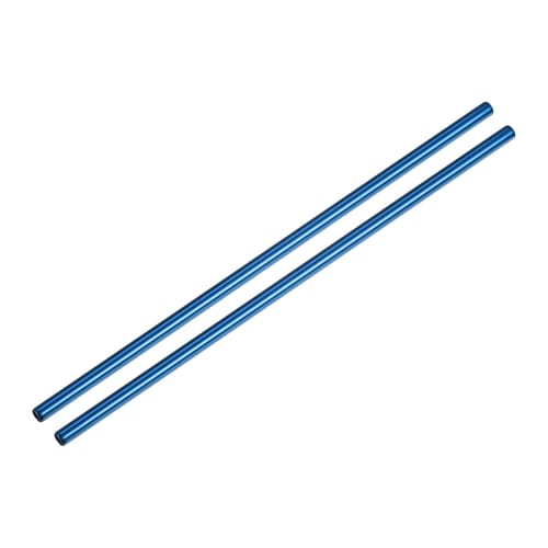Uxcell Reusable Metal Straws, Stainless Steel Straight Straws, 266mm Long, for Milkshakes, Drinks, and Juices, Blue, 2-Pack