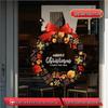 Christmas Wreath Window Stickers - Festive Glass & Shop Display Decorations
