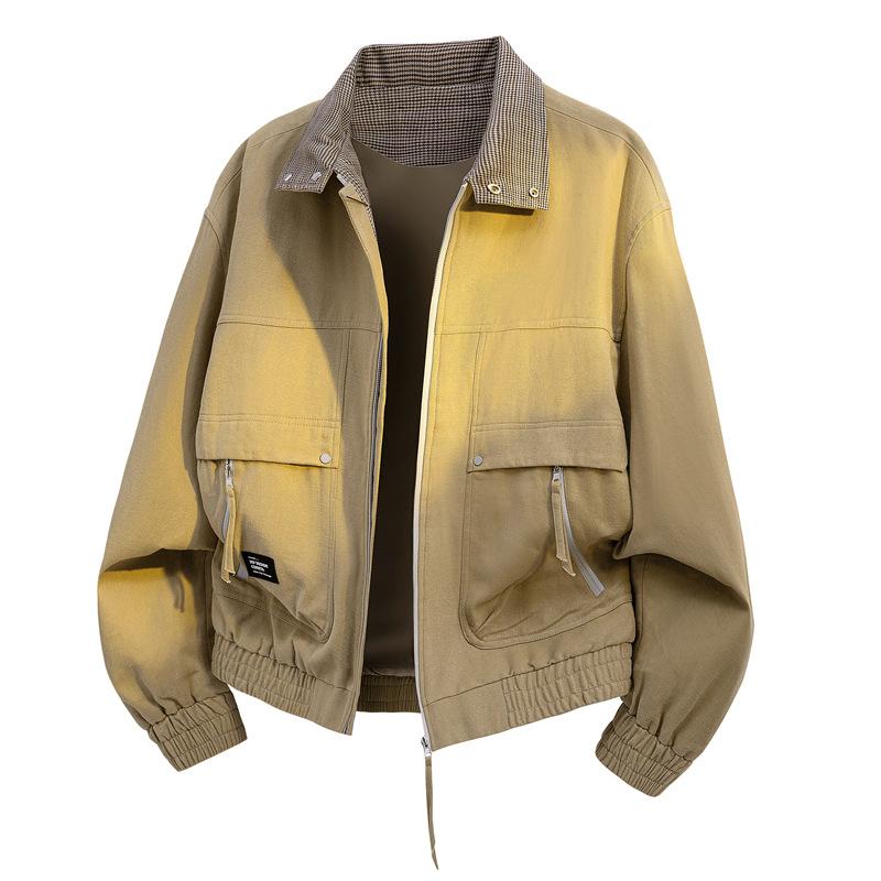 

Jacket Men s Lapel Season Tooling Leather Couple Casual Loose Men s Jacket 3XL