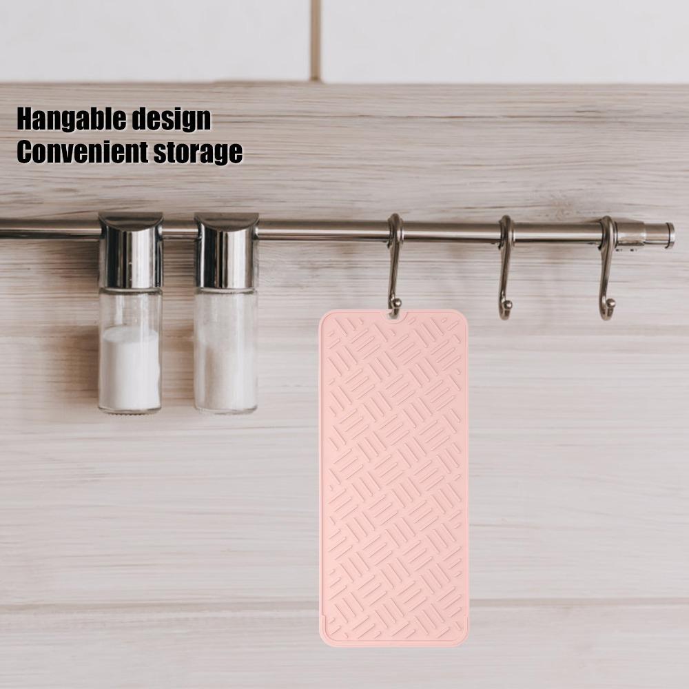 Multiple Optional Color Water Drying Pad Silicone Sink Anti-slip Cushion Tableware  Mat  Bathroom