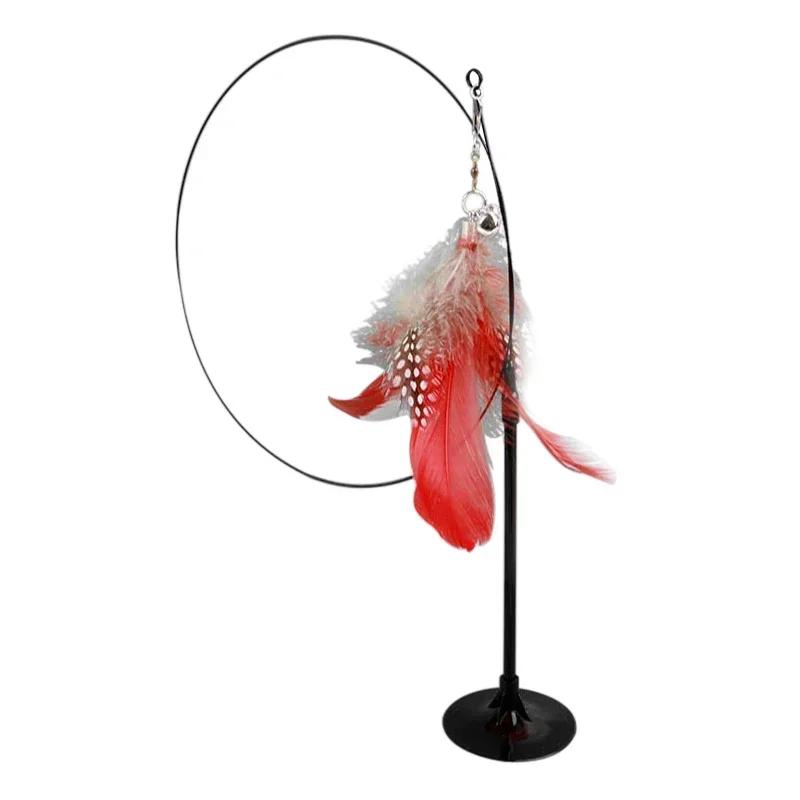 Interactive Cat Toy Funny Simulation Bird Feather with Bell Cat Stick Toy for Kitten Playing Teaser Wand Toy Pet Cats Supplies