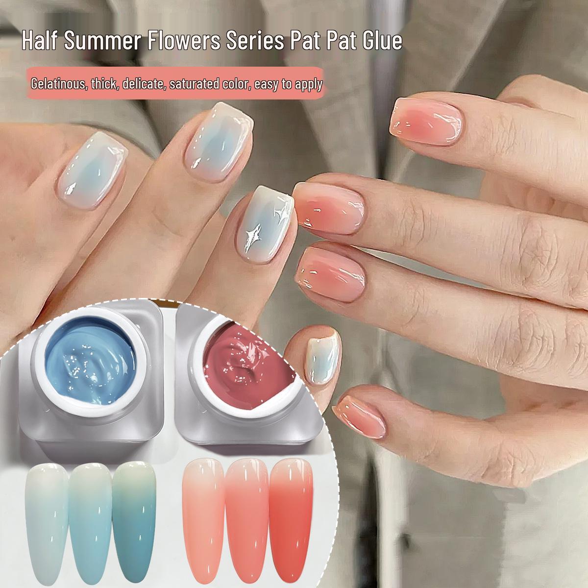 

2025 Summer Exclusive Gradient Blush Pat-Pat Gel: Versatile Semi-Solid Nail Polish