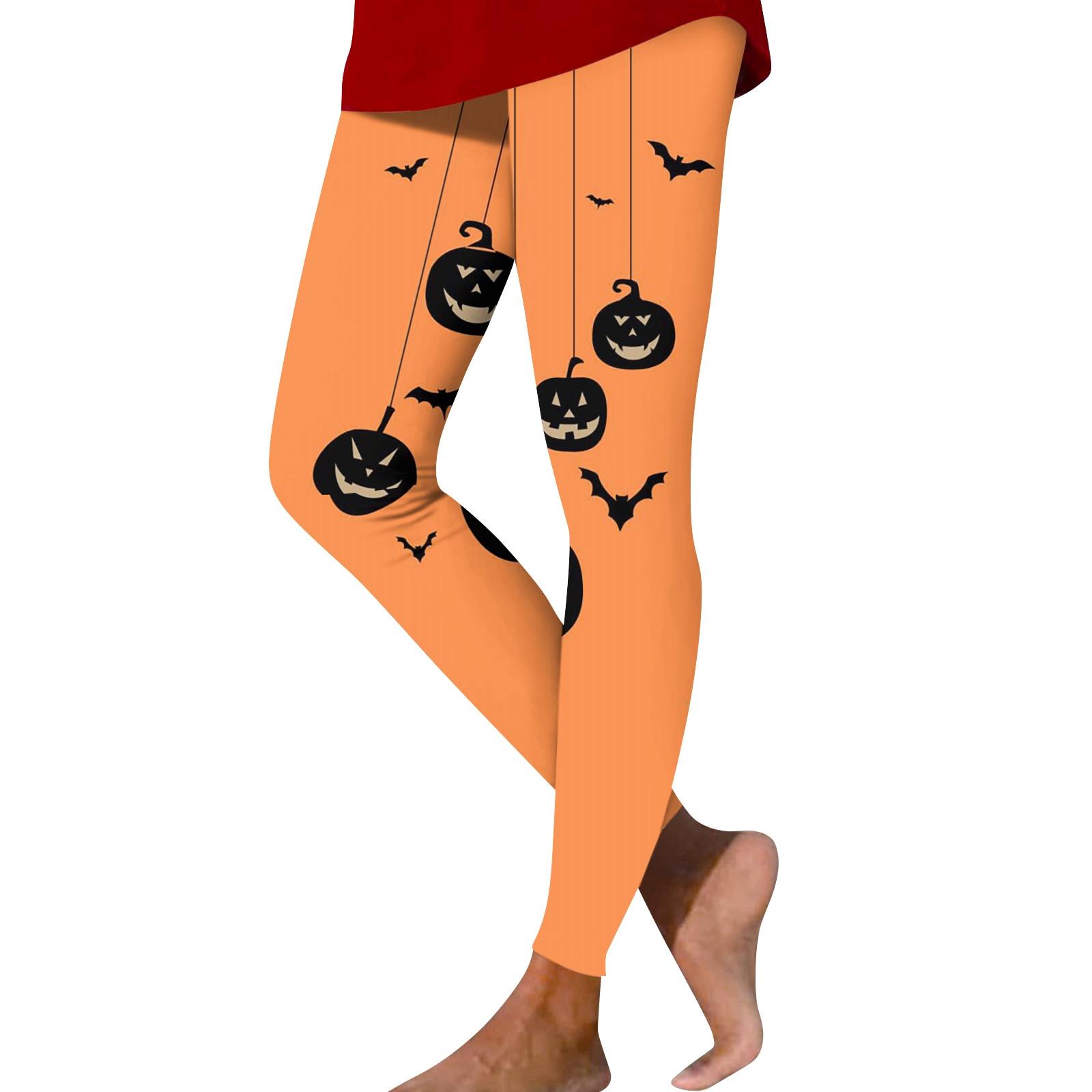 

Женские модные брюки с эластичной нижней частью и принтом на Хэллоуин, эластичные брюки для йоги, девятиминутные брюки XL