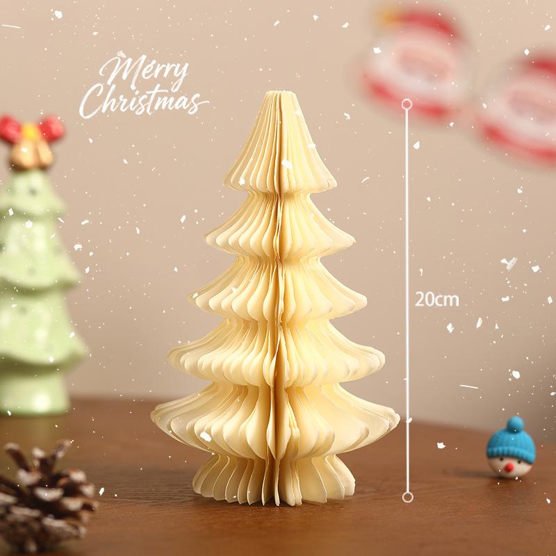 Büyük Yılbaşı Ağacı Süsü 3D Petekli Top Katlanabilir Kağıt Xmas Ağacı Navidad Dekorasyonları Masaüstü Asılı Xmas Dekor