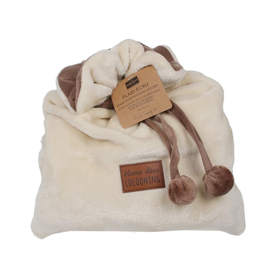 Les Trésors De Lily [R0308] - Beige 'Scarlett' Velvet Blanket (with Pouch!) - 120x150 Cm