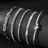 Stainless Steel Bracelet Set Classic Fashion Five Bracelet Set Exquisite Bracelet For Women Zircon Banquet Gift Recommendation