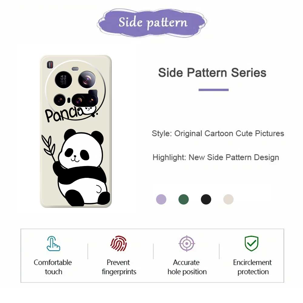 For Xiaomi 15 Ultra Case Panda Pattern Printing Straight Edge TPU Phone Back Cover