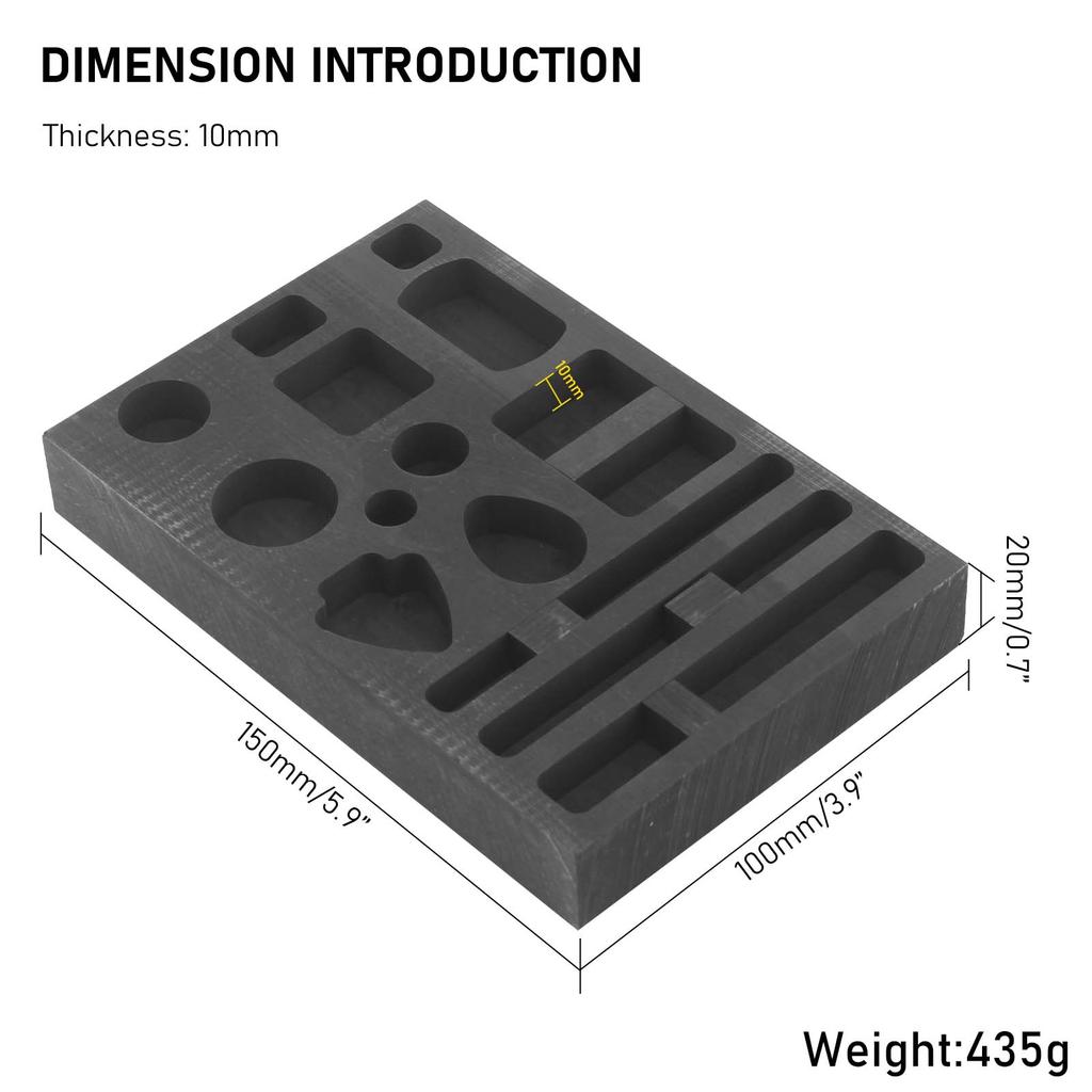 Multi-shaped graphite oil baths and crucible molds, suitable for smelting, casting, and refining gold, silver, metals, aluminum, copper, and brass