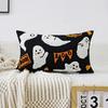 Halloween Pillow Covers Ghost Throw Pillow Covers Cute Ghost Pattern Cushion Covers for Sofa Couch Bed Living Room Decoration