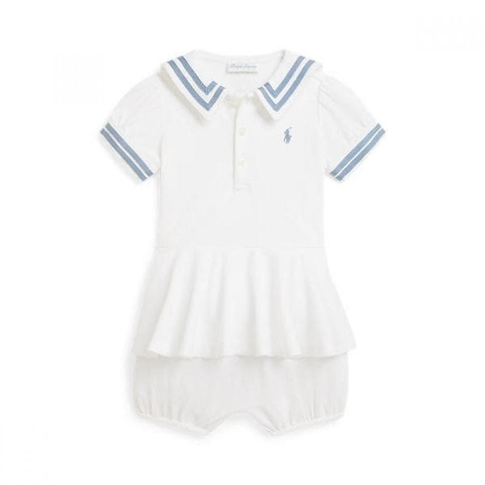 Polo Ralph Lauren Baby Girl Stretch Mesh Peplum Shortall  Cwpoopcfc720157100 6M