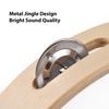 8 Inch Tambourine for Adults Pleasant Jingle Sound Hand Cranked Bell Rings Wooden Natural Color Metal Bell Sound