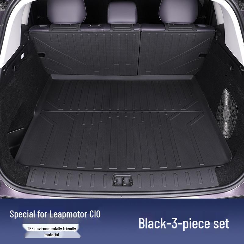 Compatible with 25-26 Leapmotor C10 Models: TPE Floor Mat & Trunk Mat, Dirt-Resistant, Wear-Resistant, Original Car Color Coverage.