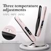 Straxelle Mini Lisseur/Boucleur Sans Fil 2-en-1, 5000mAh, 3 Temp. Réglables 175-215°C, Écran LED, Portable, Tous Cheveux (Rose)