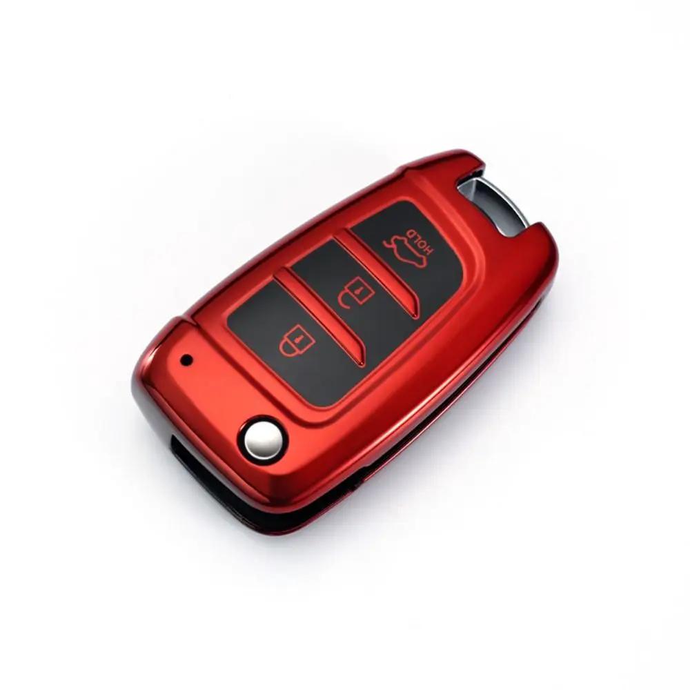 New Soft TPU Car Folding Key Case Full Protection Car Key Cover For Hyundai/Tucson/Kona/Azera/Solaris 2/Elantra I30 I35 I40