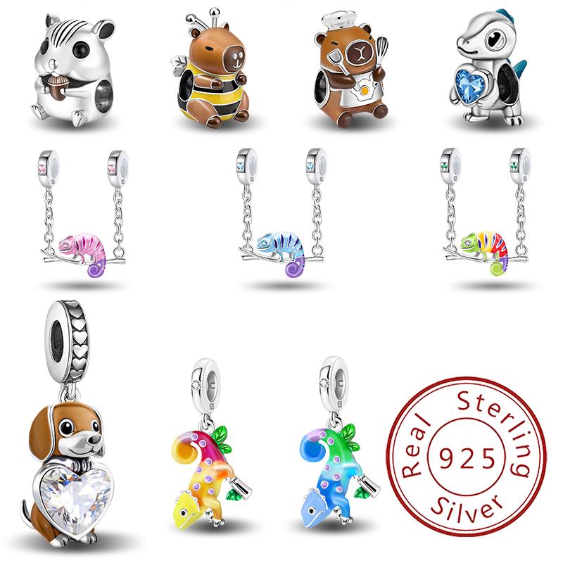 Copper Capibala Dachshund Lizard Animal Series Bead Diy Bracelet Bangle Making Gift Of High Quality Fine Jewelry