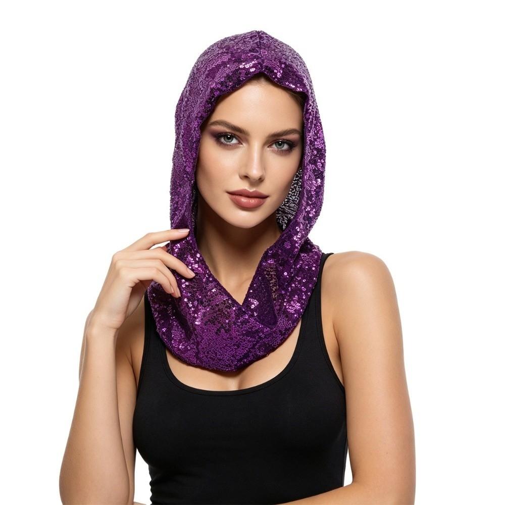 Sequin Pullover Hat Polyester Hooded Headscarf New Glitter Turban Sport