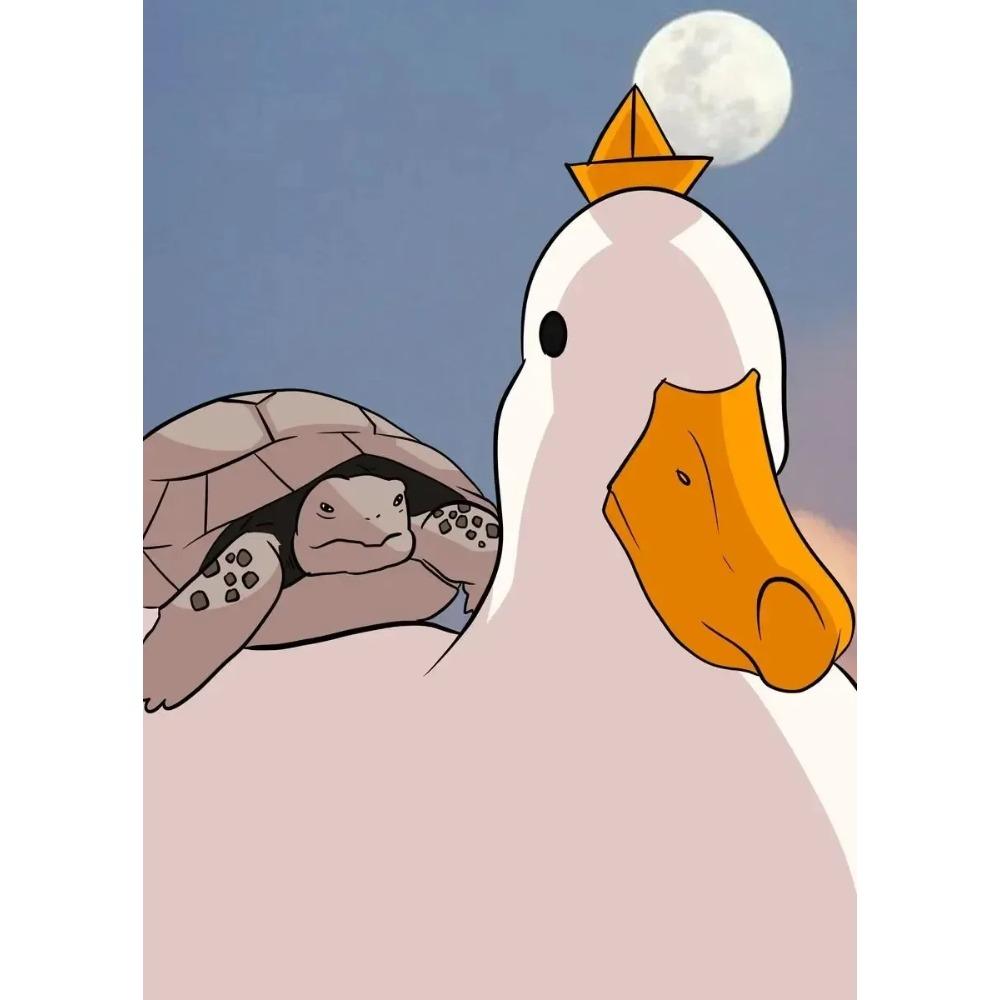 Canvas Painting Funny Memes Duck Posters and Prints Modern Lovely Duck Wall Art Picture for Living Room Home Bedroom Cafe Decor